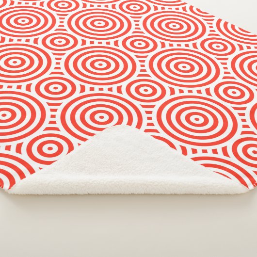 Couverture Sherpa Motif circulaire imbriqué orange et blanc (3/4)