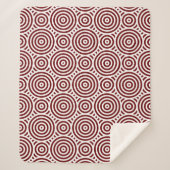 Couverture Sherpa Motif circulaire imbriqué rouge et blanc (Devant)