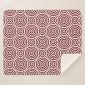 Couverture Sherpa Motif circulaire imbriqué rouge et blanc (Devant (Horizontal))