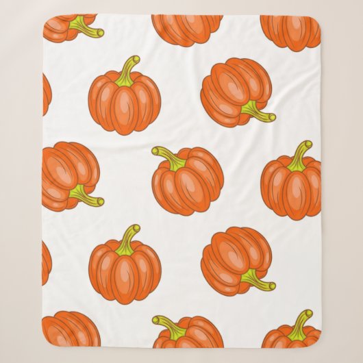 Couverture Sherpa motif citrouille (Devant)