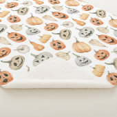 Couverture Sherpa Motif Citrouille d'aquarelle amusant (3/4)