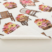 Couverture Sherpa Motif Citrouille rose rustique (3/4)