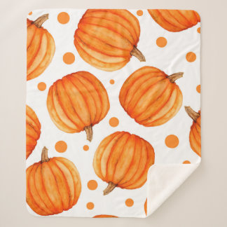 Couverture Sherpa Motif citrouille transparent