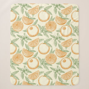 Couverture Sherpa Motif classique aux fruits orange