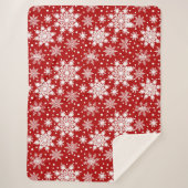 Couverture Sherpa Motif classique de Noël Red & White Snowflake (Devant)
