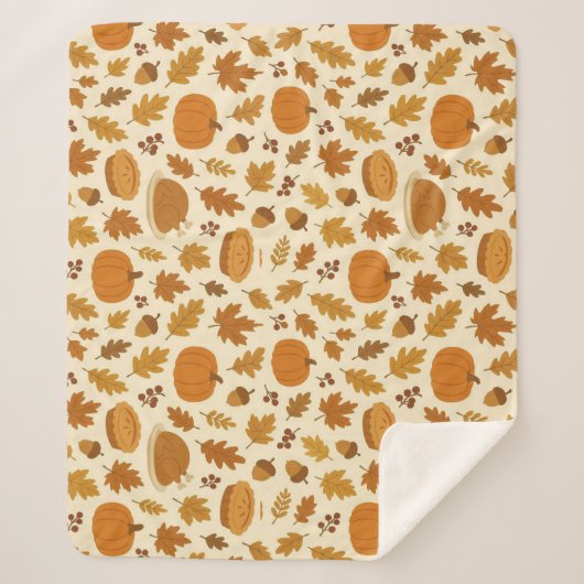 Couverture Sherpa Motif classique de Thanksgiving (Devant)