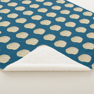 Couverture Sherpa Motif Coastal Clam Shell
