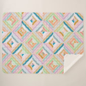 Couverture Sherpa Motif coloré de carreaux de patchwork (Devant (Horizontal))