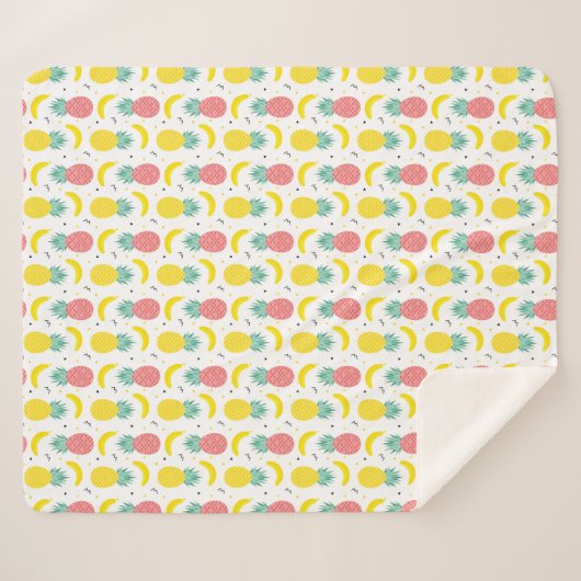 Couverture Sherpa Motif coloré de fruit tropical (Devant (Horizontal))