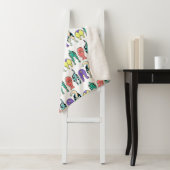 Couverture Sherpa Motif coloré des boutons de chien (En situation)