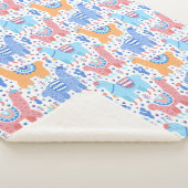 Couverture Sherpa Motif coloré lumineux d'alpaga (3/4)