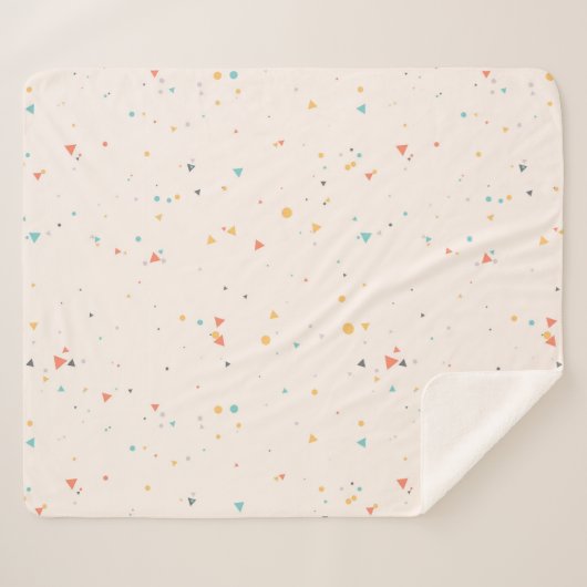 Couverture Sherpa Motif Confetti Dots & Triangle (Devant (Horizontal))