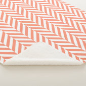 Couverture Sherpa Motif Coral Orange Herringbone (3/4)