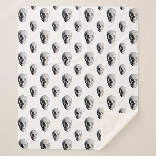Couverture Sherpa Motif crâne Halloween (Devant)