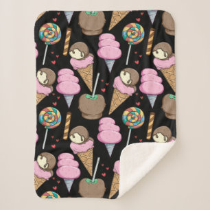 Couverture Sherpa Motif crème glacée motif Lollies lollipop 24