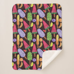 Couverture Sherpa Motif crème glacée motif Lollies lollipop 4