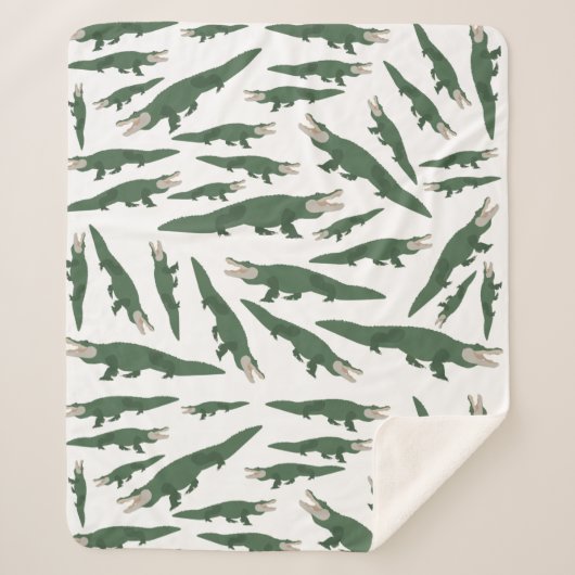 Couverture Sherpa Motif crocodile de l'alligator mignon (Devant)