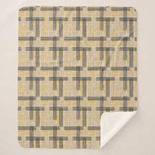 Couverture Sherpa Motif croisé moderne de rayure de la moitié du