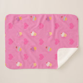 Couverture Sherpa Motif Cupcake rose (Devant (Horizontal))