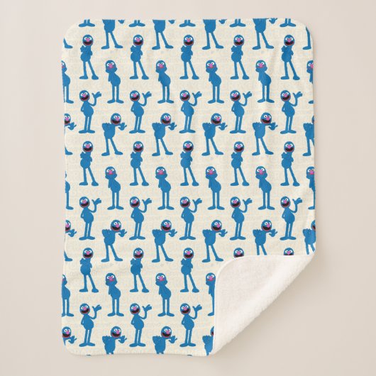Couverture Sherpa Motif Cute Grover (Devant)