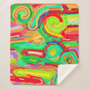 Couverture Sherpa Motif d'abstraction coloré