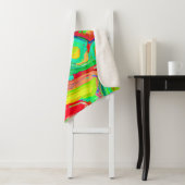 Couverture Sherpa Motif d'abstraction coloré (En situation)