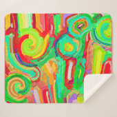 Couverture Sherpa Motif d'abstraction coloré (Devant (Horizontal))