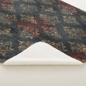 Couverture Sherpa Motif Damask Noir Or Persan (2) (3/4)