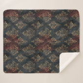 Couverture Sherpa Motif Damask Noir Or Persan (2) (Devant (Horizontal))