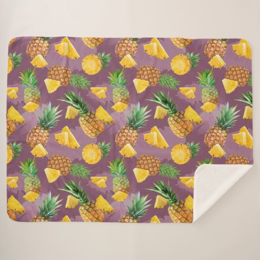 Couverture Sherpa Motif d'ananas 3 (Devant (Horizontal))