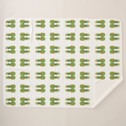 Couverture Sherpa MOTIF d'ananas à paire CUTE (Devant (Horizontal))