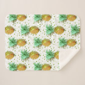 Couverture Sherpa Motif d'ananas Gold & Green (Devant (Horizontal))