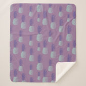 Couverture Sherpa Motif d'ananas mou violet (Devant)