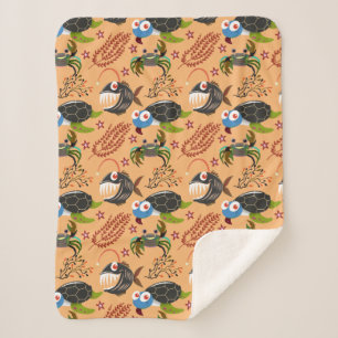 Couverture Sherpa Motif d'animaux aquatiques vie sous-marine en me