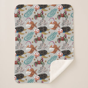 Couverture Sherpa Motif d'animaux aquatiques vie sous-marine en me