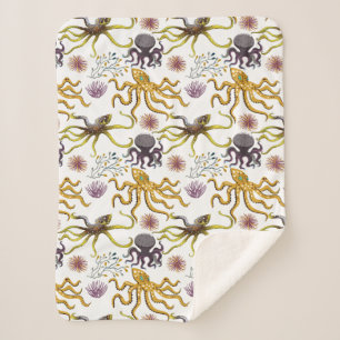 Couverture Sherpa Motif d'animaux aquatiques vie sous-marine océan