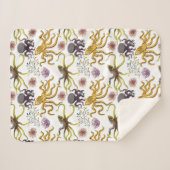 Couverture Sherpa Motif d'animaux aquatiques | vie sous-marine océan (Devant (Horizontal))