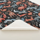 Couverture Sherpa Motif d'animaux de la forêt complexe (3/4)