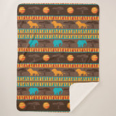 Couverture Sherpa Motif d'animaux tribaux africains (Devant)
