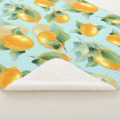 Couverture Sherpa Motif d'aquarelle avec citrons et feuilles. Seamel (3/4)