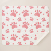 Couverture Sherpa Motif d'aquarelle Cat Paws (Devant (Horizontal))