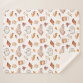 Couverture Sherpa Motif d'aquarelle confortable Autumn Essentials (Devant (Horizontal))