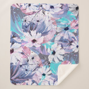 Couverture Sherpa Motif d'aquarelle créatif et transparent des plant