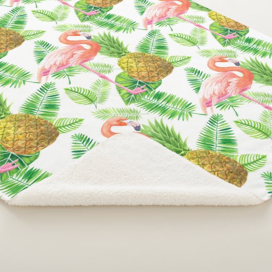 Couverture Sherpa Motif d'aquarelle de jardin tropical (3/4)