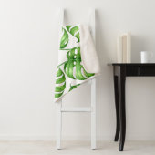 Couverture Sherpa Motif d'aquarelle Monstera (En situation)