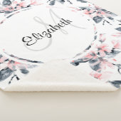 Couverture Sherpa Motif d'aquarelle rose et gris (3/4)