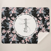 Couverture Sherpa Motif d'aquarelle rose et gris (Devant (Horizontal))