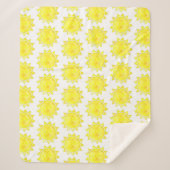 Couverture Sherpa Motif d'aquarelle solaire jaune (Devant)