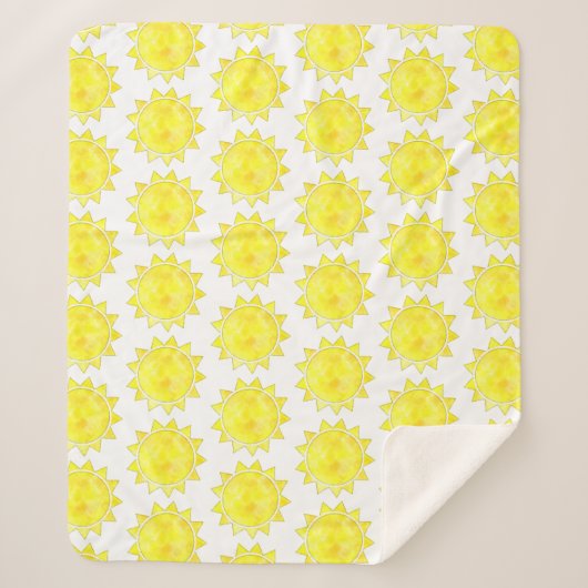 Couverture Sherpa Motif d'aquarelle solaire jaune (Devant)
