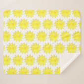Couverture Sherpa Motif d'aquarelle solaire jaune (Devant (Horizontal))